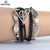 BRACE CODE Vintage Leather Rope Harri Pot Deathly Hallows Bracelets Hand Weave Multilayer Bracelets for Movie Fans Jewelry Gift