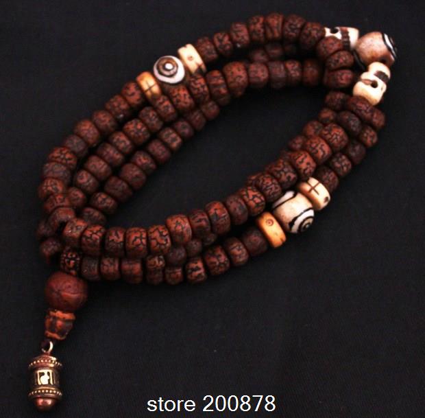 BRO919 Master Designer Malas 108 Tibet Old-taste Rudraksha Bodhi Prayer Beads Mala 10-11mm