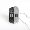 BTS-651 Stainless Steel Bangtan Boys Letter ARMY Necklace Trend 2022 Lettering Dog Tag Neutral Necklace Boy Girl Jewelry