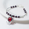 Garnet Fox Bracelets For Women With 925 Sterling Silver And Round Garnet Beads Cute Fine Jewelry For Lady Christmas Gift