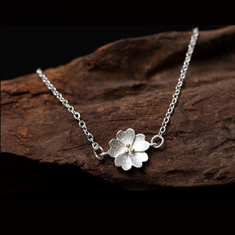 Genuine 925 Sterling Bracelet for Women Fashion Cute Flower Simple Link Chain Bracelets Fine Jewelry Party Accessories