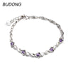 Genuine 925 Sterling Bracelet for Women Natural Purple Amethyst Stone Extendable Chain Bracelets Engagement Fine Jewelry