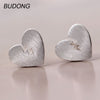 Real 925 Sterling Silver Earring for Women Fine Jewelry Small Creative Heart Heartbroken Design Silver 925 Stud Earring