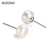 Real 925 Sterling Silver Stud Earring for Women Daily Fine Jewelry Fashion Round Blue Topaz Earring Birthd Gift