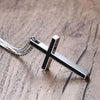 BUDROVKY Classic Black Jesus Cross Necklaces Pendants Women Men Stainless Steel Prayer Crucifix Male Chocker Chain