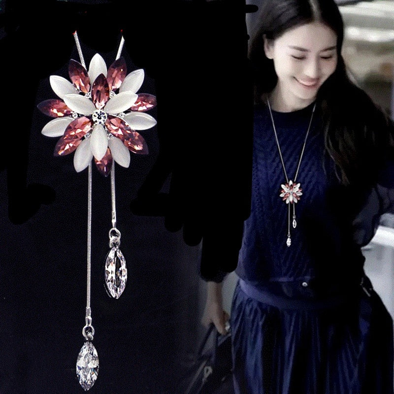 Imitation Pearl Necklaces Retro Hot Popular Vintage Leaf Pearl Collar Statement Necklace Long Jewelry For Women