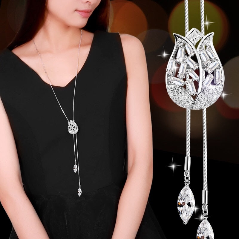 Imitation Pearl Necklaces Retro Hot Popular Vintage Leaf Pearl Collar Statement Necklace Long Jewelry For Women