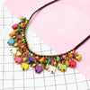 Baby Elephant Charms Nacklace Short Collar Colorful Irregular Beads Retro Natural Stone Beads Women Jewelry Gift Accessories