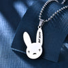 Bad Bunny Pendant Necklace Beads Chain Stainless Steel Famous Singer Pendant Necklace Fans Gift