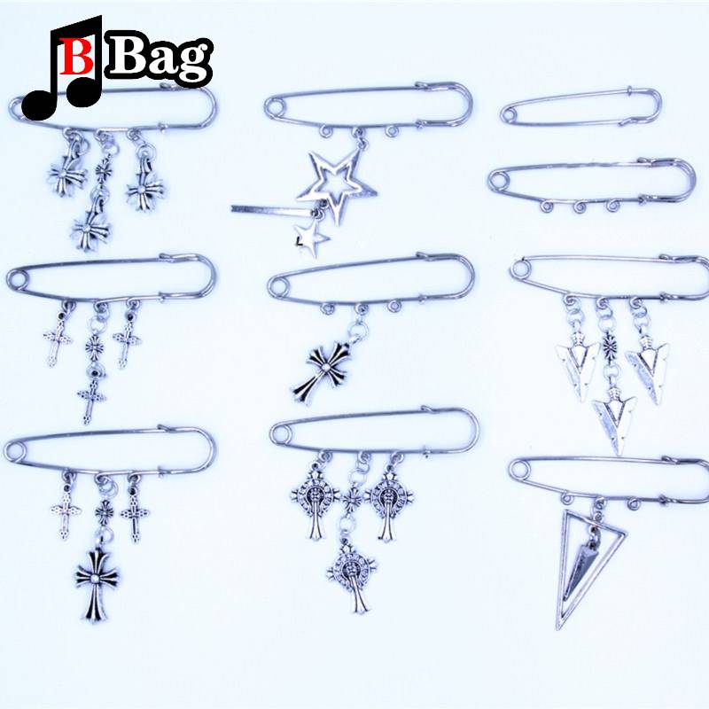 Bag Pin Accessories for Men women Brooch cross punk bag chain Decoration single shoulder slant bag Pendant DIY suit simple