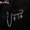 Bag Pin Accessories for Men women Brooch cross punk bag chain Decoration single shoulder slant bag Pendant DIY suit simple