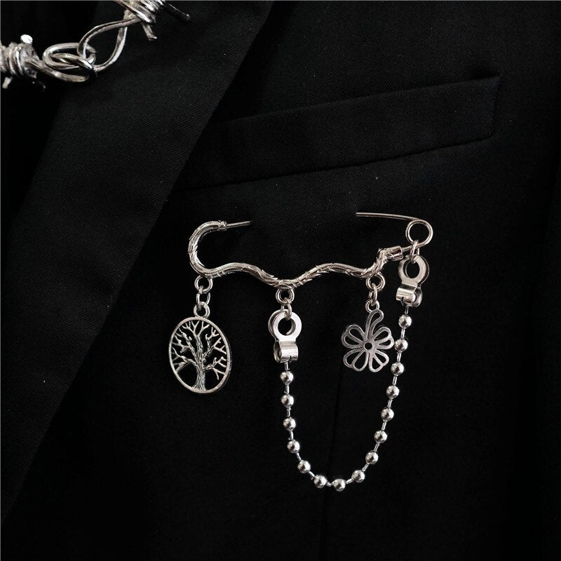 Bag Pin Accessories for Men women Brooch cross punk bag chain Decoration single shoulder slant bag Pendant DIY suit simple