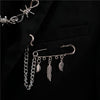 Bag Pin Accessories for Men women Brooch cross punk bag chain Decoration single shoulder slant bag Pendant DIY suit simple