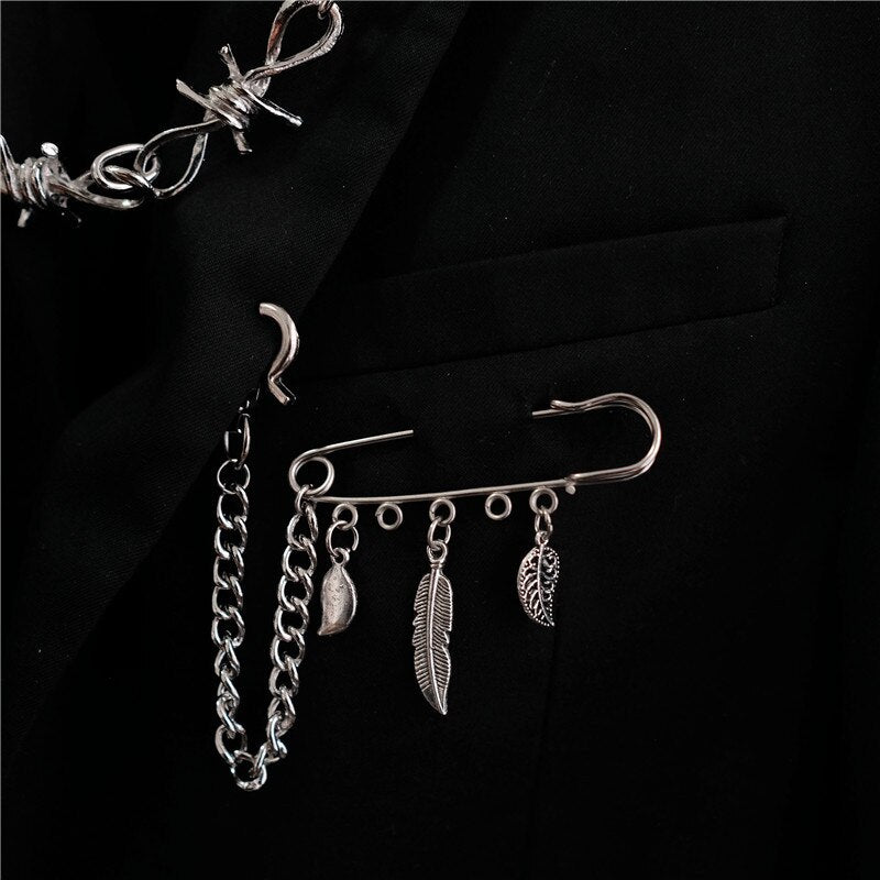 Bag Pin Accessories for Men women Brooch cross punk bag chain Decoration single shoulder slant bag Pendant DIY suit simple