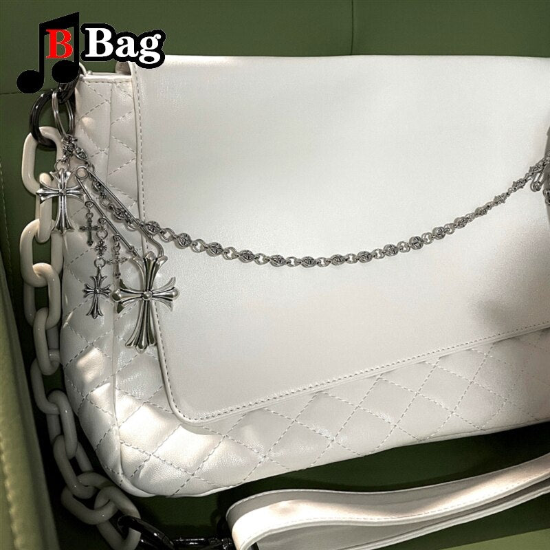 Bag Pin Accessories for Men women Brooch cross punk bag chain Decoration single shoulder slant bag Pendant DIY suit simple