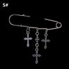Bag Pin Accessories for Men women Brooch cross punk bag chain Decoration single shoulder slant bag Pendant DIY suit simple