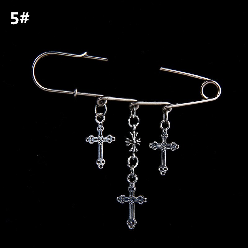 Bag Pin Accessories for Men women Brooch cross punk bag chain Decoration single shoulder slant bag Pendant DIY suit simple