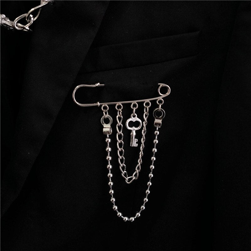 Bag Pin Accessories for Men women Brooch cross punk bag chain Decoration single shoulder slant bag Pendant DIY suit simple