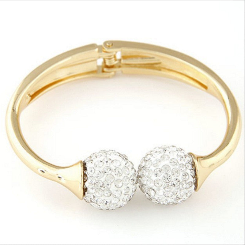 Ball Crystal Cuff Bracelets Bangles Charm Bracelet For Women Gold Color Bracelet Bangles Jewelry Pulseira Feminina Bracciale