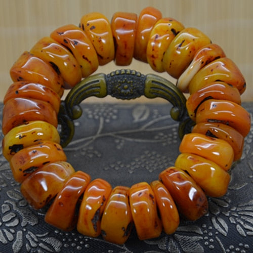 Baltic Old natural Resin stone Women&Men Bracelet Vintage Style Classic Jewelry