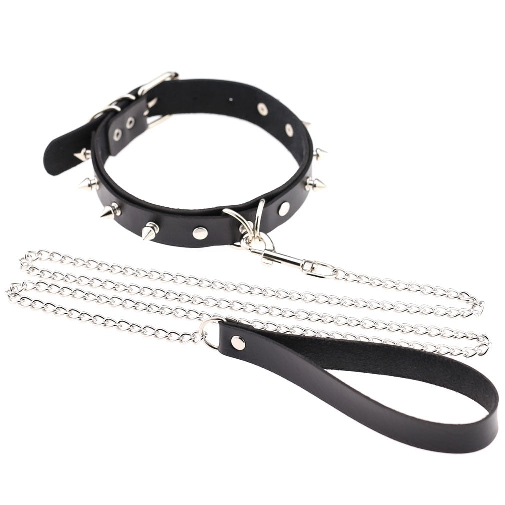 Bandage Collar and Leash Sex Slave Necklace Pu Leather Bdsm Choker for Women Sexo Restraints Collar Sexual Fetish Adjustable