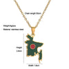 Bangladesh Map Flag Pendant Necklaces Gold/Steel Color for Women Girls Stainless Steel Bangladeshi Maps Jewelry Bengali Gift