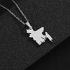 Bangladesh Map Flag Pendant Necklaces Gold/Steel Color for Women Girls Stainless Steel Bangladeshi Maps Jewelry Bengali Gift