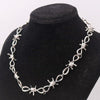 Barbed Wire Thorns Necklace Hip-Hop Rock Style  Flame Choker DIY Charm Jewelry Crafts Findings For Man and Woman A2353