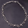 Barbed Wire Thorns Necklace Hip-Hop Rock Style  Flame Choker DIY Charm Jewelry Crafts Findings For Man and Woman A2353