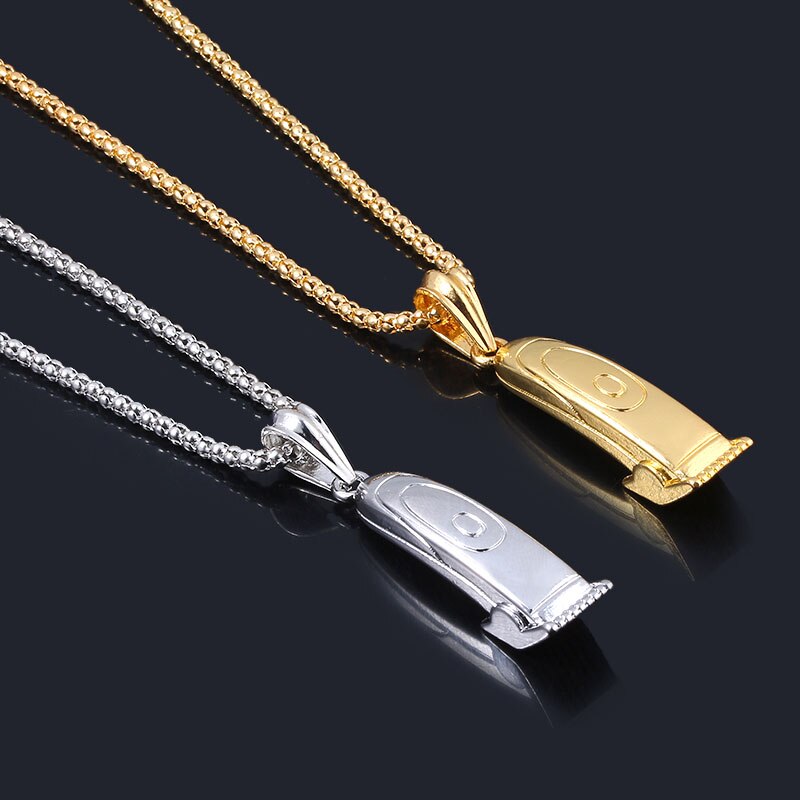 Barber Shop Haircut Shaver Necklaces Hip Hop Hair Dresser Tool Shaver Razor Pendant Necklace For Men Punk Style Jewelry