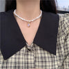 Baroque Freshwater Natural Pearl Beaded Necklace Moonstone Pendant Necklace Geometric Irregular Pearl Choker Necklace for Women