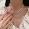 Baroque Rice Pearl Necklace Minority  Chain INS Temperament OT Buckle Accessories