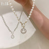 Baroque Rice Pearl Necklace Minority  Chain INS Temperament OT Buckle Accessories