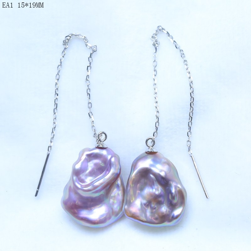 10-20mm dangle drop earrings purple/mixed-color baroque pearl fashion earrings 925 silver best gifts for girlfriends