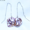 10-20mm dangle drop earrings purple/mixed-color baroque pearl fashion earrings 925 silver best gifts for girlfriends