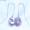 10-20mm dangle drop earrings purple/mixed-color baroque pearl fashion earrings 925 silver best gifts for girlfriends
