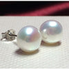 100% Genuine Pearl white pink purple blue Silver Stud Earrings Fashion Jewelry for Women Super Deal
