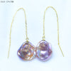 15-23mm big size baroque pearl fashion earrings dangle drop earrings purple/mixed-color 925 silver best gifts EA-2