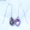 15-23mm big size baroque pearl fashion earrings dangle drop earrings purple/mixed-color 925 silver best gifts EA-2