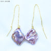 15-23mm big size baroque pearl fashion earrings dangle drop earrings purple/mixed-color 925 silver best gifts EA-2