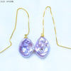 15-23mm big size baroque pearl fashion earrings dangle drop earrings purple/mixed-color 925 silver best gifts EA-2