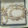 Mixed-colour Baroque Natural Pearl Necklace choker Bracelet THREE WAYS CAN WEAR