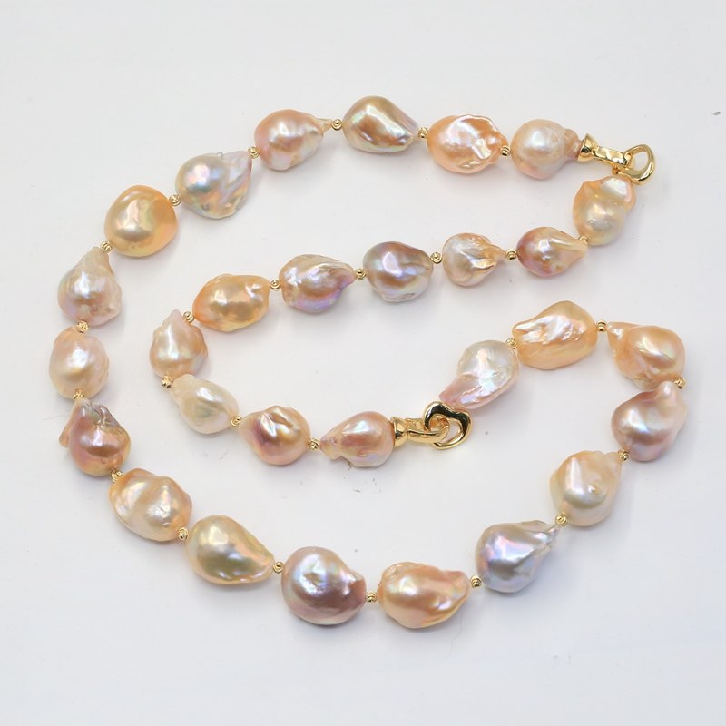 Mixed-colour Baroque Natural Pearl Necklace sweater chain 2020 new arrival