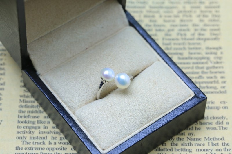 Pearl Ring Jewelry Silver Interlaced Rings Pearl Wedding Ring 925 Sterling Silver Jewelry for Women Gift