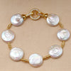 Shape Natural Pearl Baroque Style Coin white Pearl necklace sweater chian/bracelet/choker lighting buckle