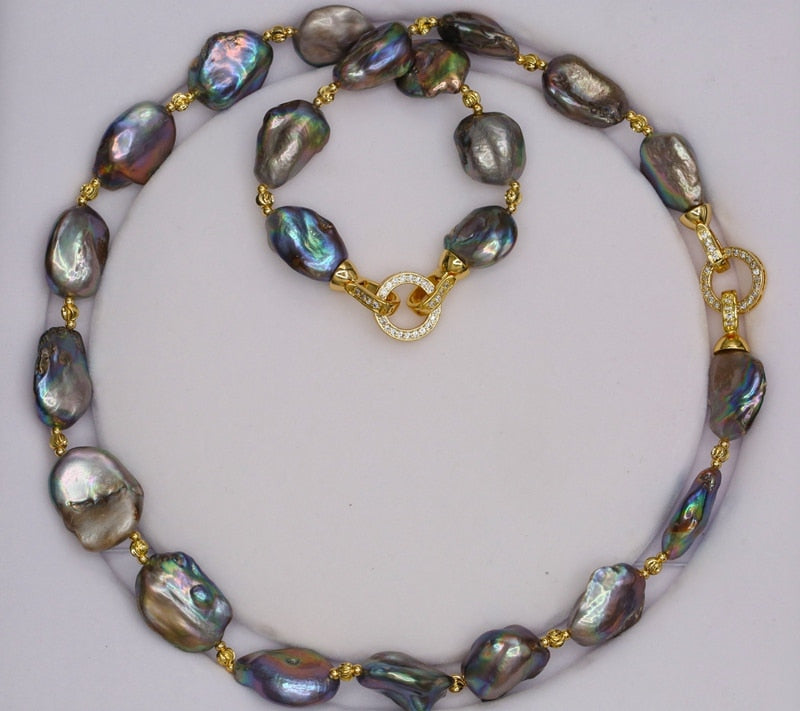 THREE WAYS CAN WEAR Mixed-color Baroque Natural Pearl Necklace sweater chain 2020 new arrival NS