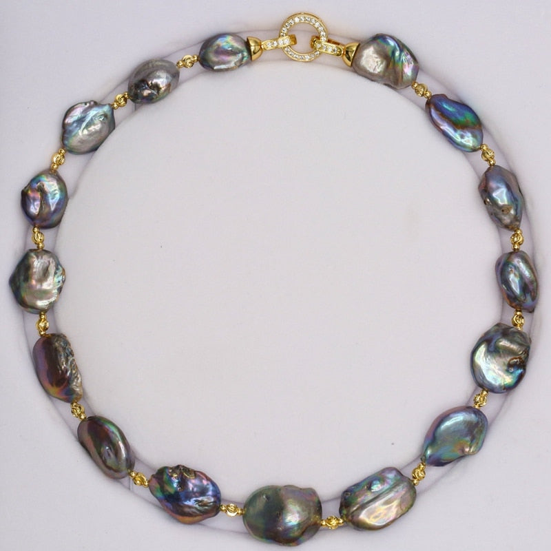 THREE WAYS CAN WEAR Mixed-color Baroque Natural Pearl Necklace sweater chain 2020 new arrival NS