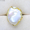 high luster white baroque pearl adjustable rings 100% natural big pearls handmade jewelry 925 silver sterling RZ