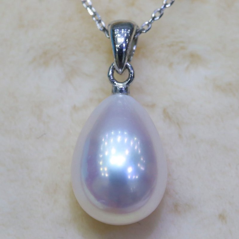water drop natural Pearl Necklace Pendant Fine Jewelry 925 Sterling Silver For Women gift