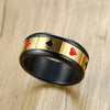 Basic Hip Hop Titanium Alloy Poker Suit Ring Is The Gift for Men Non-Allergic Rotatable Jewelry  Accessories